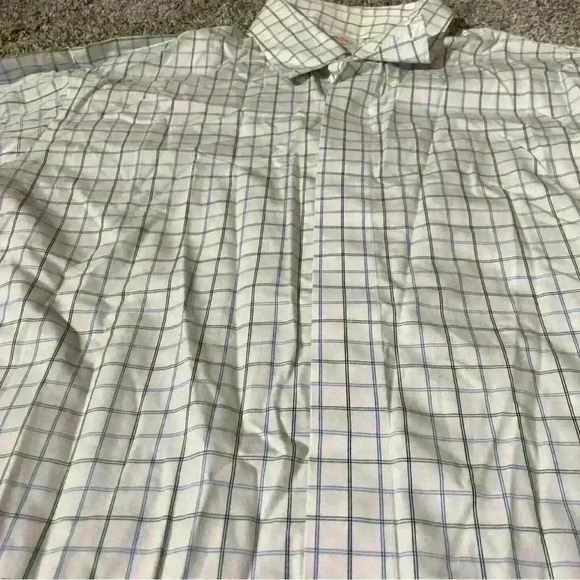 BROOKS BROTHERS MAKERS COTTON NON IRON DRESS SHIRT  White & Blue Stripe 2XL - Picture 3 of 9
